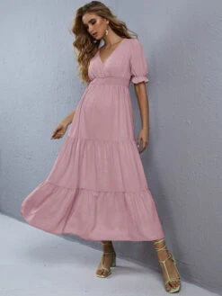 SHEIN Maternity Surplice Neck Flounce Sleeve Layered Hem Dress -SHEIN STORE 164214922937e282facf4749b37a7c2d19c7bbe5d5 thumbnail 405x552