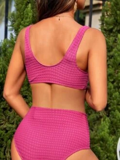 SHEIN Maternity Solid High Waisted Bikini Swimsuit