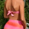 SHEIN Maternity Ombre Drawstring Bandeau Bikini Swimsuit