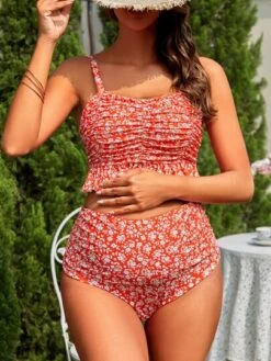 SHEIN Maternity Ditsy Floral Print Ruffle Hem Bikini Swimsuit -SHEIN STORE 16786772039f975cb8ff3c1f022c5c1148a7c619eb thumbnail 405x552