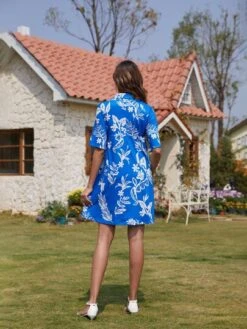 Maternity Floral Print Shirt Dress
