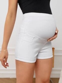 SHEIN Maternity Wideband Waist Roll Hem Denim Shorts -SHEIN STORE 1679276154111a86d0b4ae3c4fb9e7585b48c93f40 thumbnail 405x552