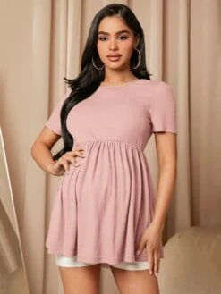 SHEIN Maternity Solid Peplum Tee -SHEIN STORE 167929605138e716d5dce98f4e14ef884553a32c79 thumbnail 405x552