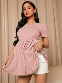 SHEIN Maternity Solid Peplum Tee -SHEIN STORE 167929605229bcad6ba26771e16091984fe97740cd thumbnail 405x552