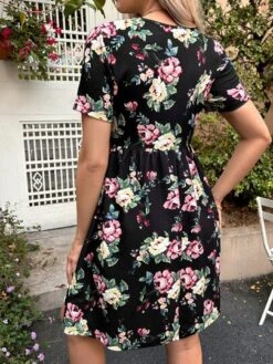 SHEIN Maternity Floral Print A-line Dress