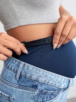 SHEIN Maternity Adjustable Elastic Waist Roll Up Hem Denim Shorts -SHEIN STORE 167936916945e7c8eafb247e9f453fb713feb7c201 thumbnail 405x552