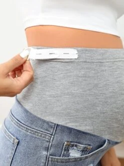 SHEIN Maternity Wideband Waist Ripped Raw Hem Denim Shorts -SHEIN STORE 1679375716235b1a0638e1b1da44cc4b7d1378623b thumbnail 405x552