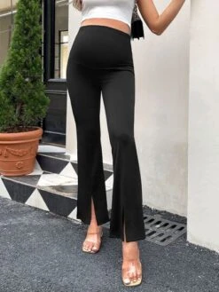 SHEIN Maternity Adjustable Waist Split Hem Flare Leg Pants -SHEIN STORE 167937679666da31398fa63d5e8ba3d412c2af7a61 thumbnail 405x552