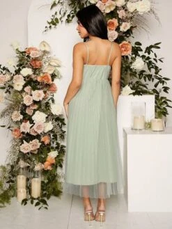 SHEIN Maternity Solid Mesh Cami Dress