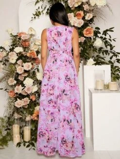 SHEIN Maternity Floral Print Split Thigh Dress