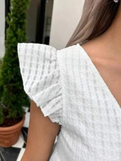 SHEIN Maternity Solid Ruffle Trim Smock Dress -SHEIN STORE 16795353492f7d83eb6dc960a1c33cb346623c9e54 thumbnail 405x552