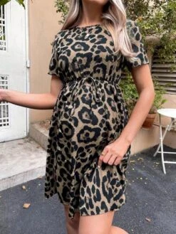 SHEIN Maternity Leopard Print A-line Dress -SHEIN STORE 16795353860d786c7685e314c798468b6524eb52d5 thumbnail 405x552