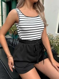 SHEIN Maternity Striped Tank Top & Paperbag Waist Shorts -SHEIN STORE 16795380979b5410add44ab539c1e853fcc7781f46 thumbnail 405x552