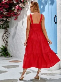 SHEIN Maternity Solid Ruffle Hem Cami Dress