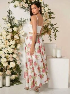 SHEIN Maternity Lace Cami Top & Floral Print Adjustable Waist Skirt Set -SHEIN STORE 16796587134b538f9dd4f695fd1367bb1565f333ba thumbnail 405x552