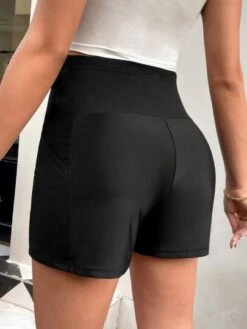 SHEIN Maternity Phone Pocket Adjustable Waist Shorts
