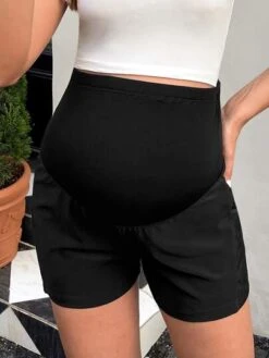 SHEIN Maternity Phone Pocket Adjustable Waist Shorts -SHEIN STORE 1679884615d3e43eec6a3ce7380378677326a87009 thumbnail 405x552