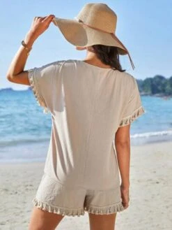 SHEIN Maternity Batwing Sleeve Top & Shorts