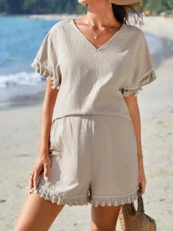 SHEIN Maternity Batwing Sleeve Top & Shorts -SHEIN STORE 16801686821d12ccd2a0be85aae31a0ed063944c89 thumbnail 405x552