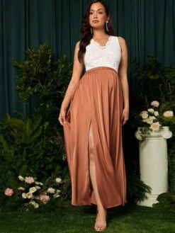 SHEIN Maternity Solid Split Thigh Skirt -SHEIN STORE 1680229361657aeb386f0e6306c83565f1b8f70698 thumbnail 405x552