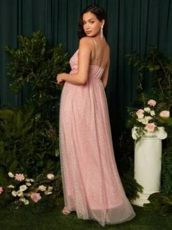 SHEIN Maternity Surplice Neck Mesh Cami Dress