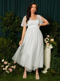 SHEIN Maternity Split Sleeve Mesh Overlay Dress -SHEIN STORE 16802300078c08645a441553c986806e33ae45f160 thumbnail 405x552