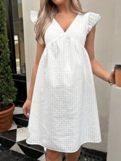 SHEIN Maternity Solid Ruffle Trim Smock Dress -SHEIN STORE 16802302590b65c56bb55d7e42b26115aea0d21c95 thumbnail 405x552