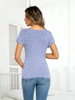 DEARCASE Maternity Allover Print Petal Sleeve Tee