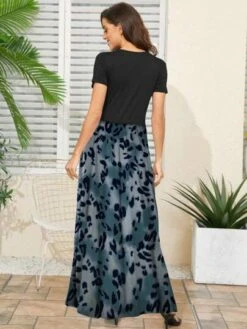 Maternity Graphic Print Slant Pocket Nursing Dress