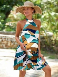 SHEIN Maternity Striped & Geo Print Backless Halter Dress -SHEIN STORE 1680611151719765b052fd71dfc05c3d59ddd5c47c thumbnail 405x552