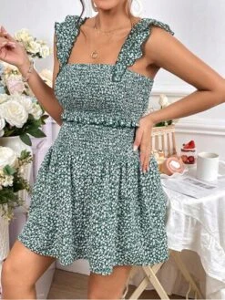 SHEIN Maternity Ditsy Floral Print Ruffle Trim Top & Skirt -SHEIN STORE 1680785286667fc369aeede267caefcf1cecd420b1 thumbnail 405x552