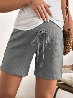 SHEIN Maternity Wide Waistband Drawstring Waist Shorts -SHEIN STORE 168109119535053688de1c30e248c190e6989cbac3 thumbnail 405x552