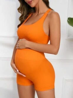 SHEIN Maternity Solid Asymmetrical Neck Top & Biker Shorts -SHEIN STORE 16810926279167a90551914284ce4b50695673f7e0 thumbnail 405x552