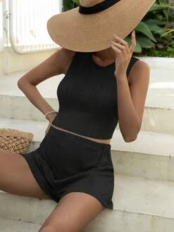 SHEIN Maternity Solid Tank Top & Shorts -SHEIN STORE 1681113254b470c78f0ccf9ce0089c4da3352719b1 thumbnail 405x552