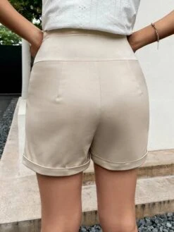 SHEIN Maternity Adjustable Waist Roll Up Hem Shorts