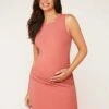 SHEIN BASICS Maternity Solid Bodycon Tank Dress