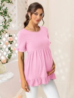 DEARCASE Maternity Ruffle Trim Peplum Tee -SHEIN STORE 16813678938b66f487ff9be7be97608435f753165a thumbnail 405x552