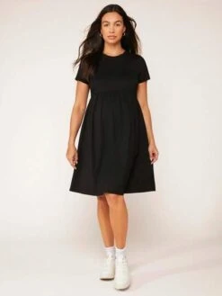 SHEIN BASICS Maternity 100% Cotton Solid A-line Dress -SHEIN STORE 168136992445ca85692c9d4574cd30167d7af7be83 thumbnail 405x552