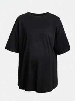 SHEIN BASICS Maternity 100% Cotton Solid Drop Shoulder Tee -SHEIN STORE 1681370035e290642f27d9837b81c90322ae2e876b thumbnail 405x552