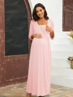 Maternity 1pc Solid Surplice Neck Dress -SHEIN STORE 1681457076796c1a022cd0aeb15d001ac99b783392 thumbnail 405x552