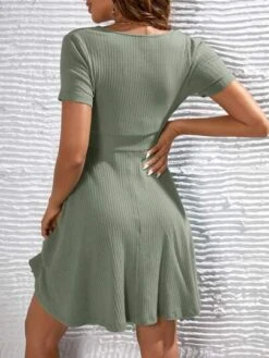 SHEIN Maternity Rib Knit Surplice Neck Dress