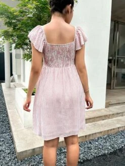 SHEIN Maternity Striped Print Knot Front Dress