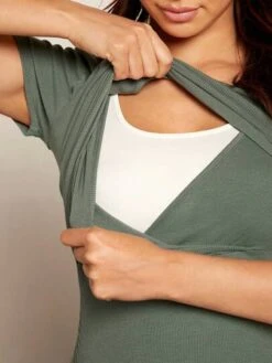 SHEIN Maternity Solid Nursing Tee & Pants Set -SHEIN STORE 1681782738d3438447898e8dd8f35c489a439e252e thumbnail 405x552