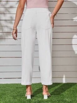 SHEIN Maternity Adjustable Wideband Waist Straight Leg Jeans