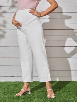 SHEIN Maternity Adjustable Wideband Waist Straight Leg Jeans -SHEIN STORE 1681975925816bcd5cc1c80a9f77899adb8fbedb7a thumbnail 405x552