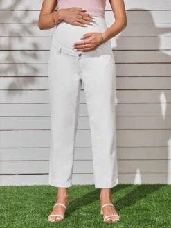 SHEIN Maternity Adjustable Wideband Waist Straight Leg Jeans -SHEIN STORE 16819759393805fff8a64889c70efdf682371db2c1 thumbnail 405x552