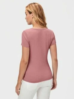SHEIN Maternity Half Button Ribbed Knit Tee