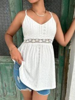 SHEIN Maternity Eyelet Embroidery Cami Top -SHEIN STORE 1683201128aee0912d942847350078530f271dce2f thumbnail 405x552