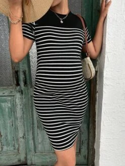 SHEIN Maternity Striped Print Bodycon Dress -SHEIN STORE 16832012049e35db927da829c67bccc5c82899abcf thumbnail 405x552