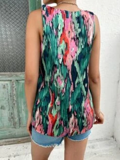 SHEIN Maternity Tie Dye Knot Shoulder Blouse